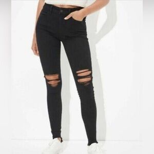 Skinny Black Distressed Jeans
